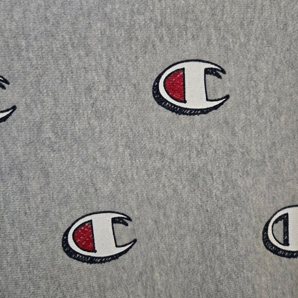 Champion 80s All Over Logo Print Reverse Weave Crewneck Sweatshirt Size L - Picture 4 of 6
